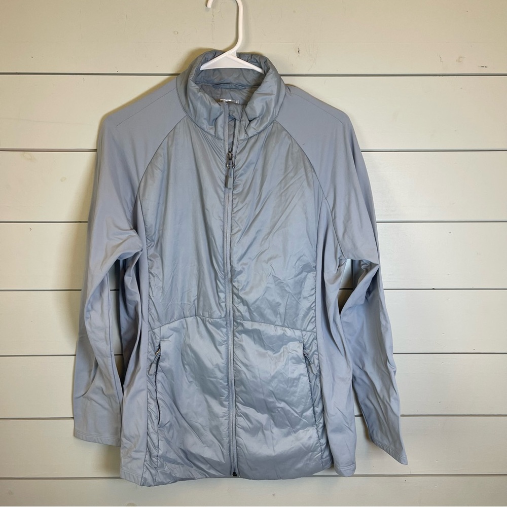 32 COOL full zip light blue gray‎ jacket women's size large
